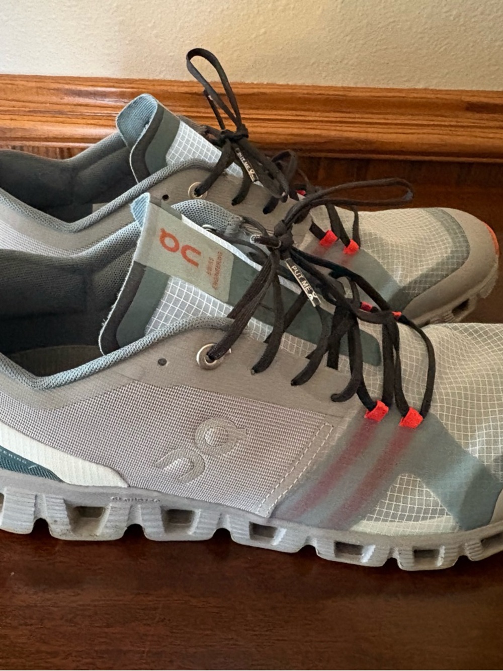On Running Women's Cloud Running Shoes - Gray with Coral Accents